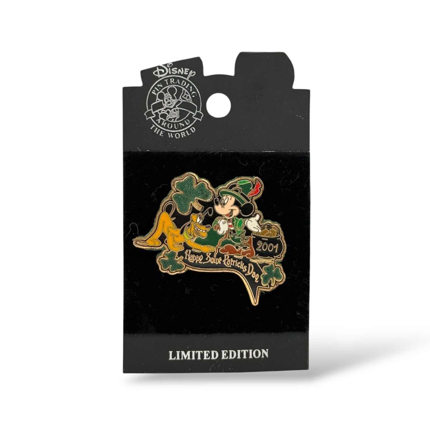 WDW Happy Saint Patrick's Day 2001 Mickey and Pluto Pin