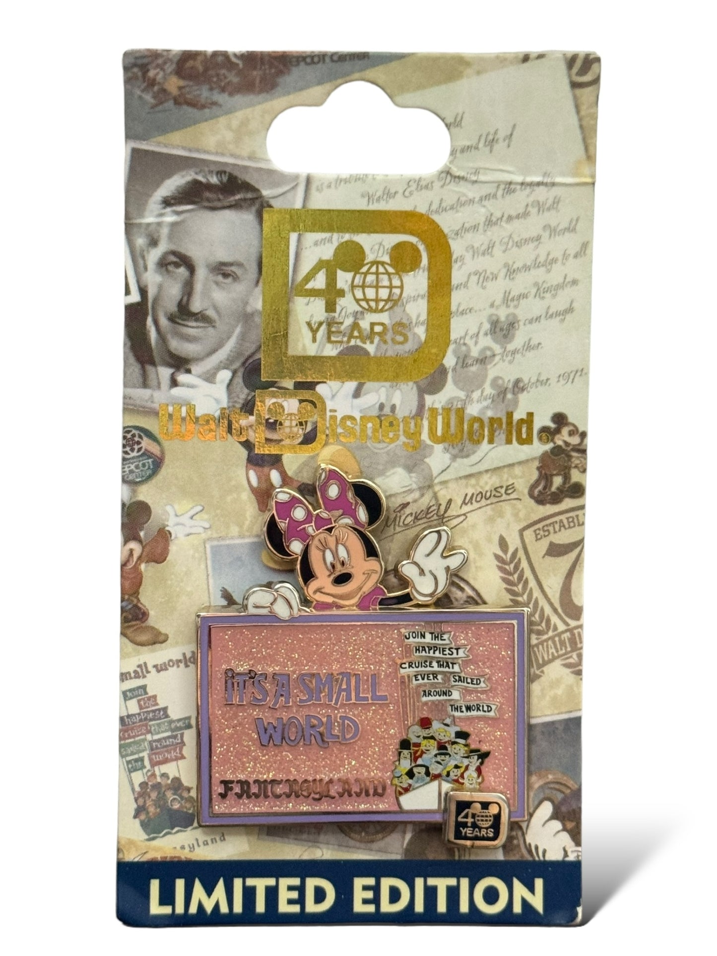 WDW 40th Anniversary of Walt Disney World It's A Small World Pin