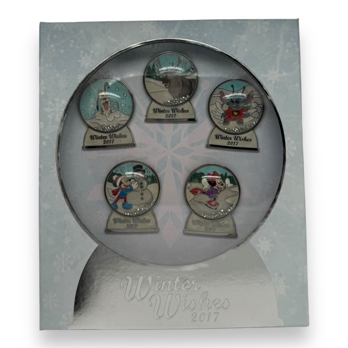 WDW Winter Wishes 2017 Snow Globe Pin Set