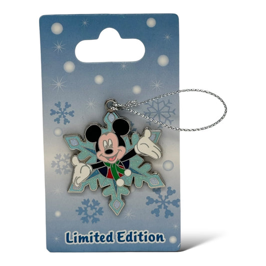 Disney Parks Snowflake Ornaments Mickey Mouse Pin