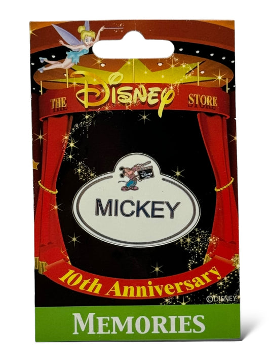 JDS 10th Anniversary Memories Mickey Name Tag Pin