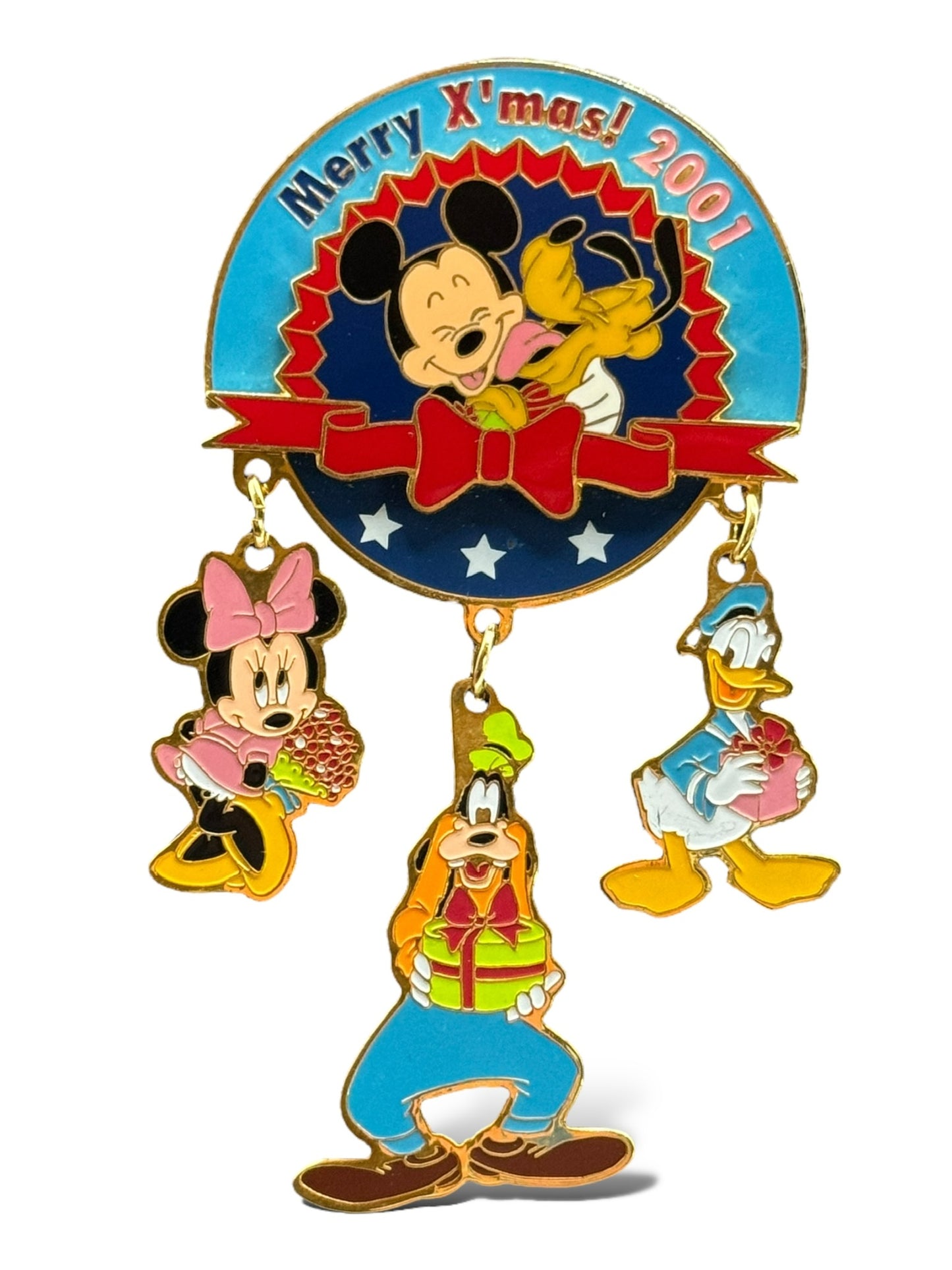 JDS Merry X'Mas 2001 Mickey and Friends Dangle Pin