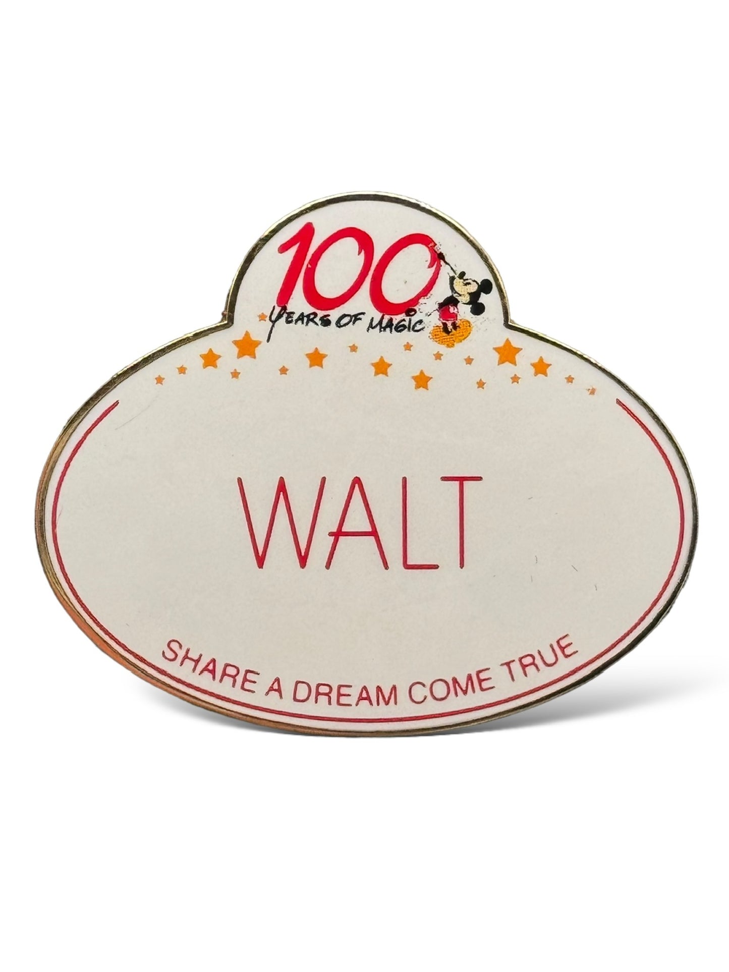 DEC 100 Years of Magic Walt Name Tag Pin