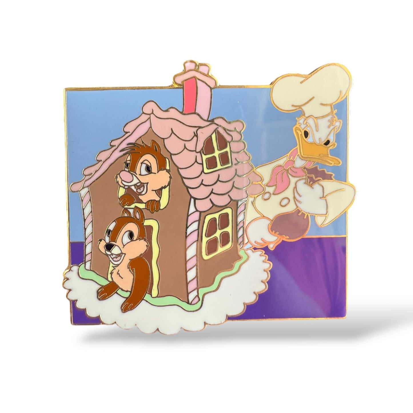Disney Auctions Donald Duck, Chip and Dale Gingerbread House Pin
