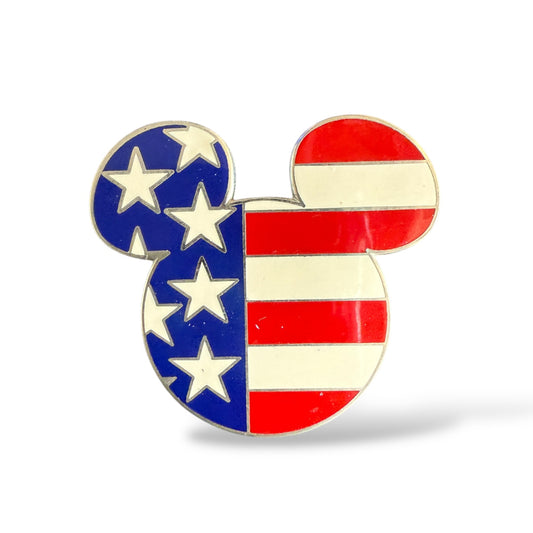 WDW Mickey Head Icons USA Flag Pin