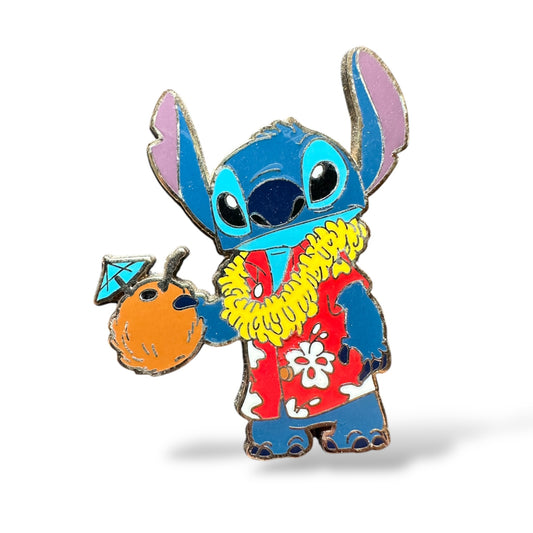 Disney Parks Stitch Red Shirt Small Tourist Coconut Drink Pin
