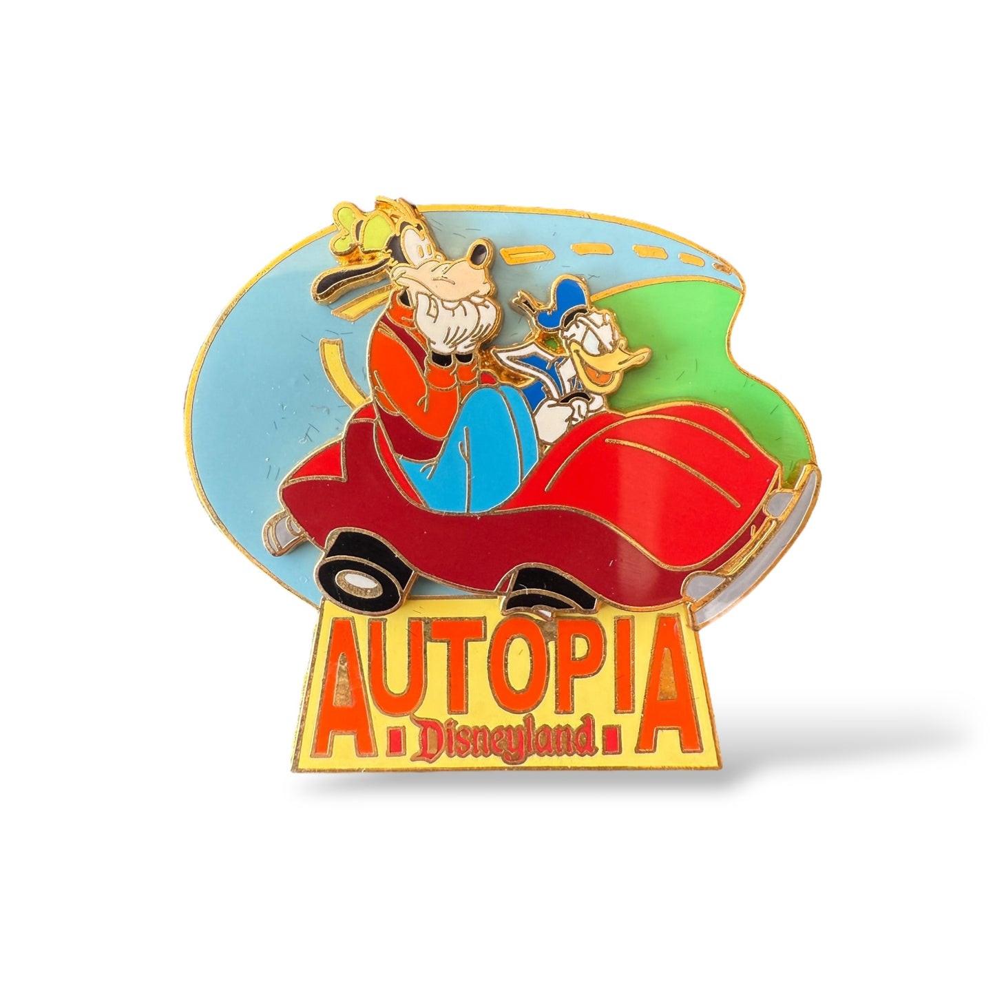 DLR Attractions Goofy & Donald 3D Autopia Pin
