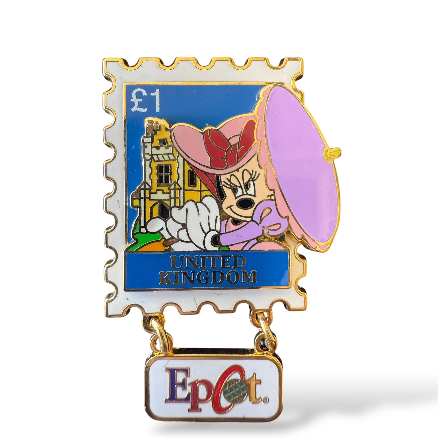WDW EPCOT Stamp Minnie United Kingdom Pin
