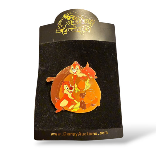 Disney Auctions Chip n' Dale Sweeping Acorns Pin