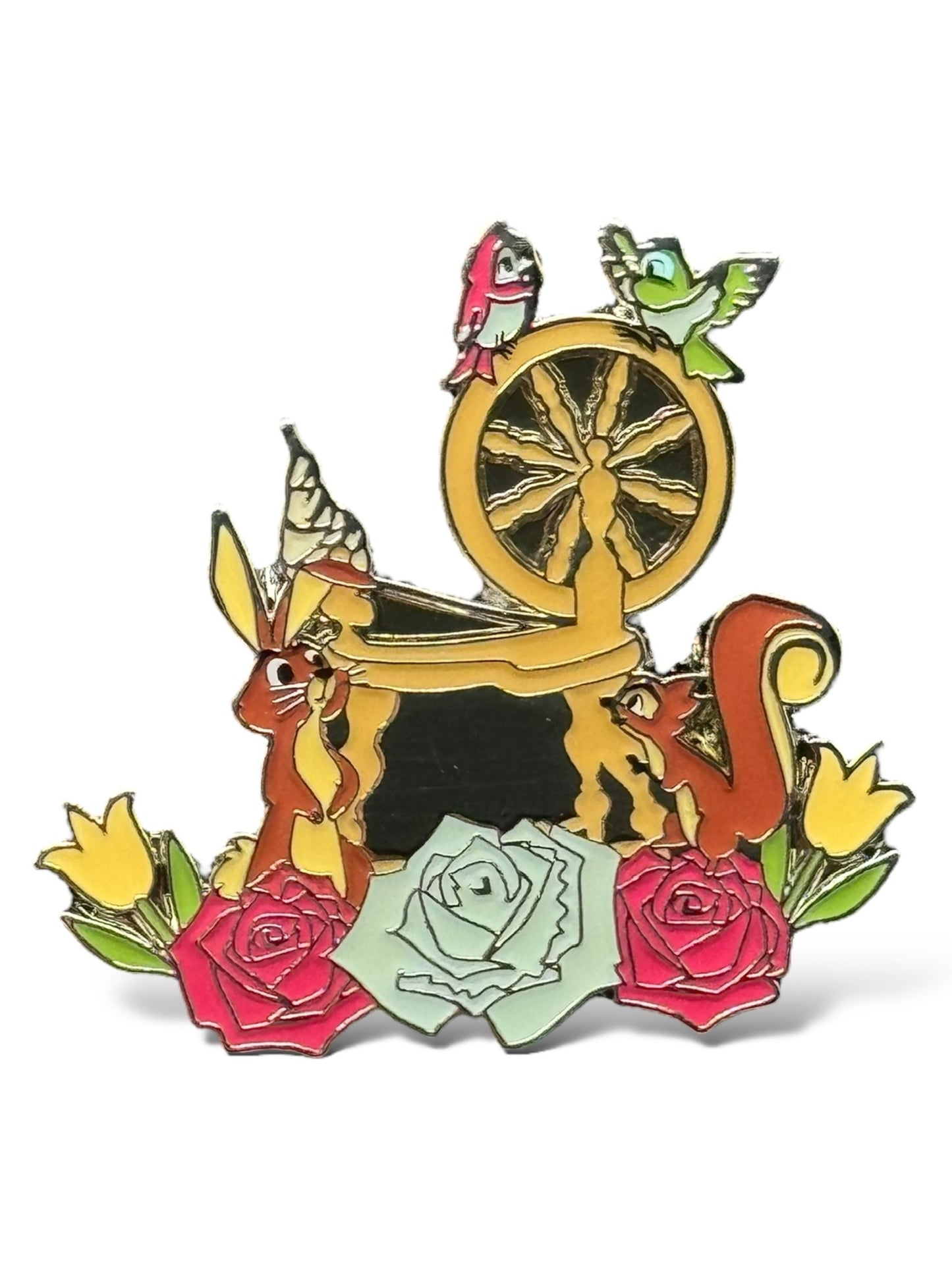 Loungefly Floral Sidekick Mystery Sleeping Beauty Spinning Wheel Pin