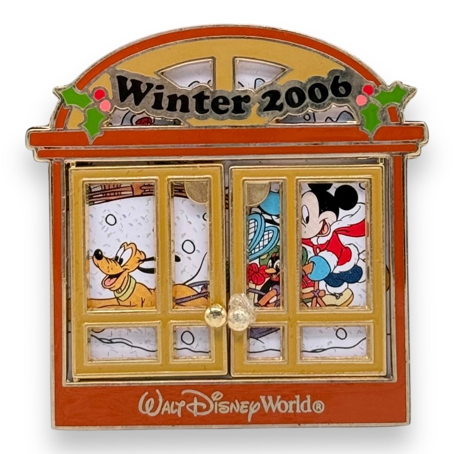 WDW Winter Windows 2006 Mickey and Pluto Pin