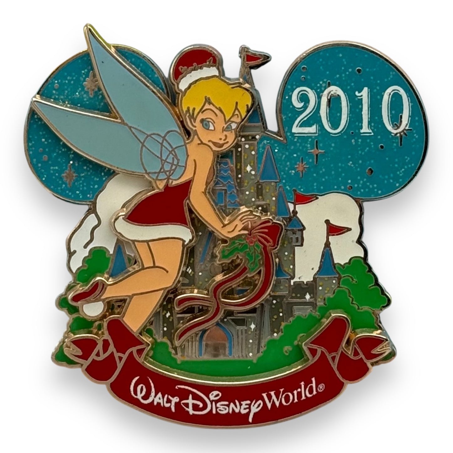 WDW Christmas 2010 Tinker Bell with Cinderella's Castle Pin