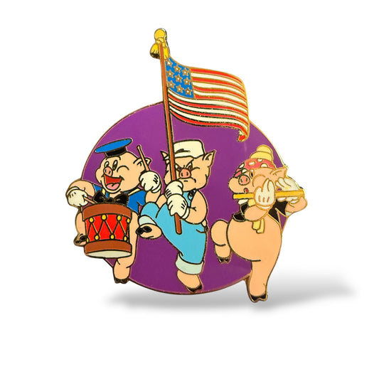 Disney Auctions Three Little Pigs Patriotic Pin