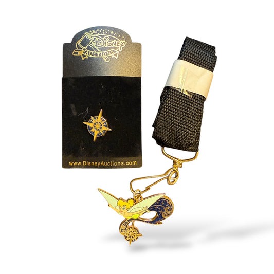Disney Auctions Tinker Bell Compass Lanyard & Pin