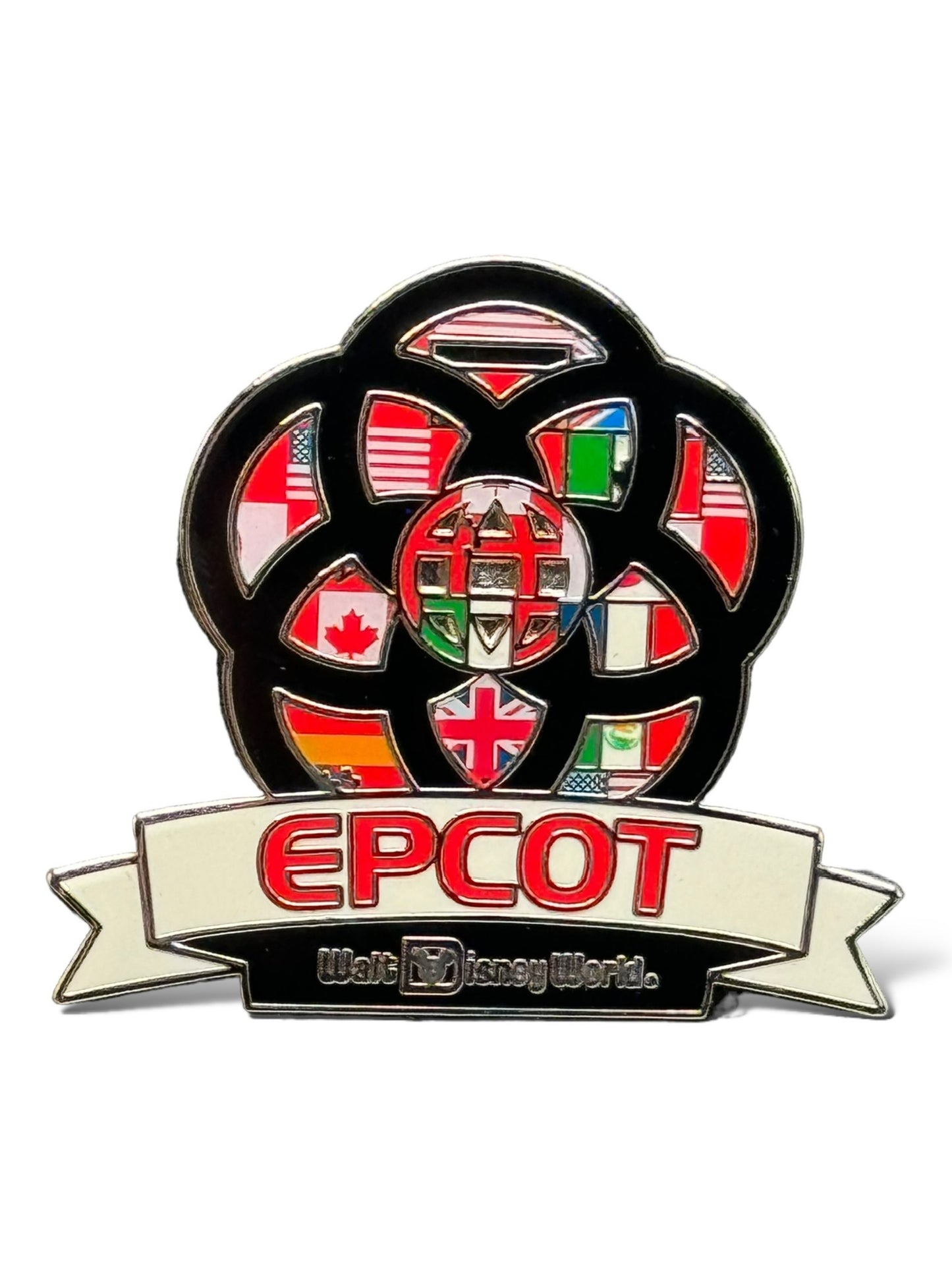 WDW Epcot Center Flags in Epcot Logo Pin