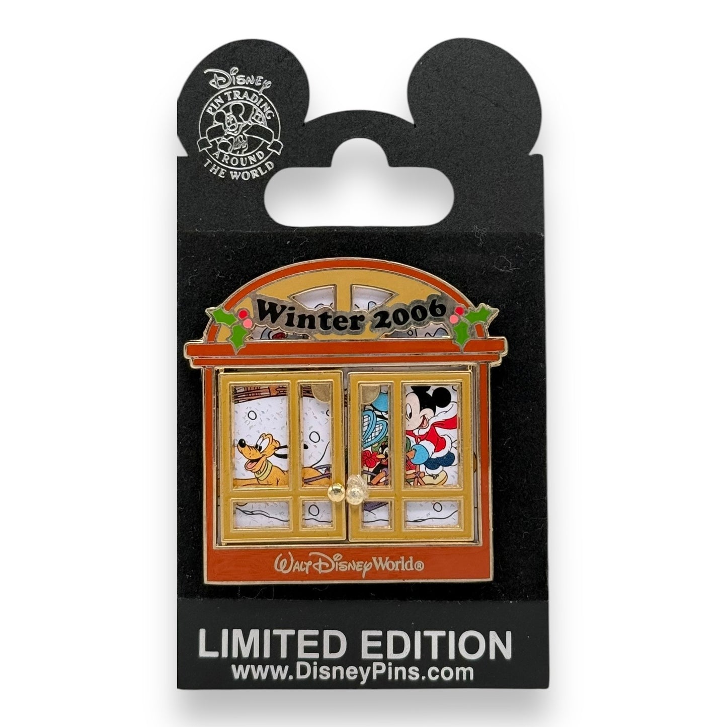 WDW Winter Windows 2006 Mickey and Pluto Pin