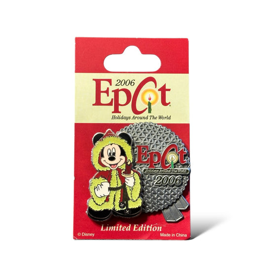 WDW Epcot Holidays Around the World 2006 Mickey Mouse and Spaceship Earth Pin