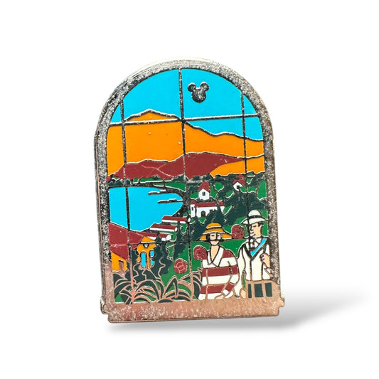 Cast Lanyard Disney California Adventure Tile Murals Couple and Housing Community  Hidden Mickey Pin