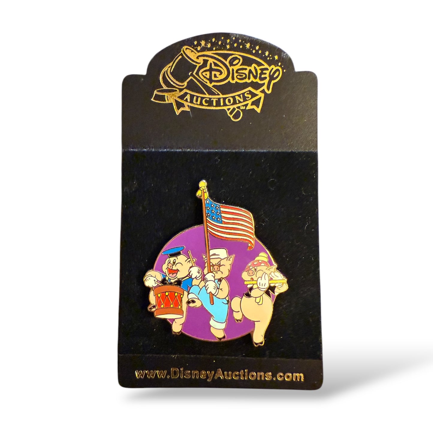 Disney Auctions Three Little Pigs Patriotic Pin