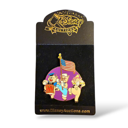 Disney Auctions Three Little Pigs Patriotic Pin