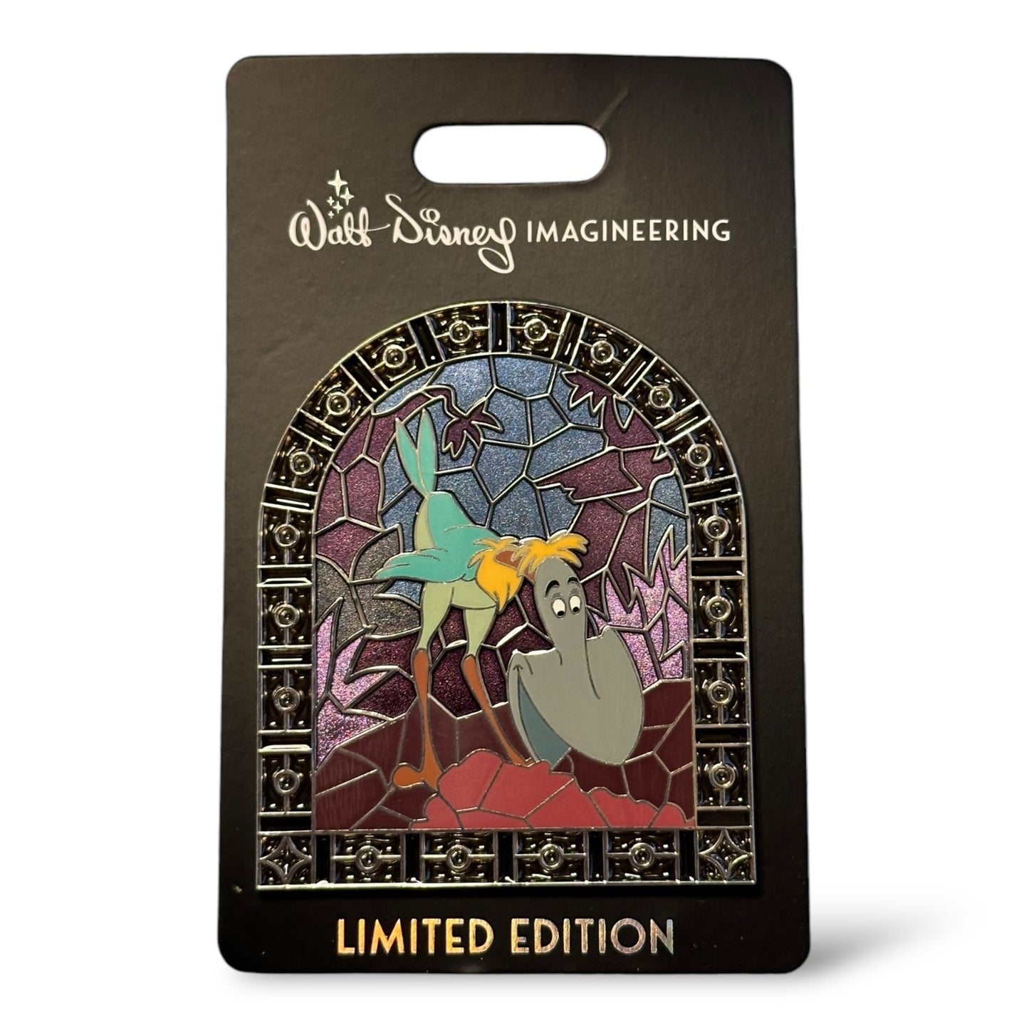 WDI Stain Glass Birds Shovel Bird Pin