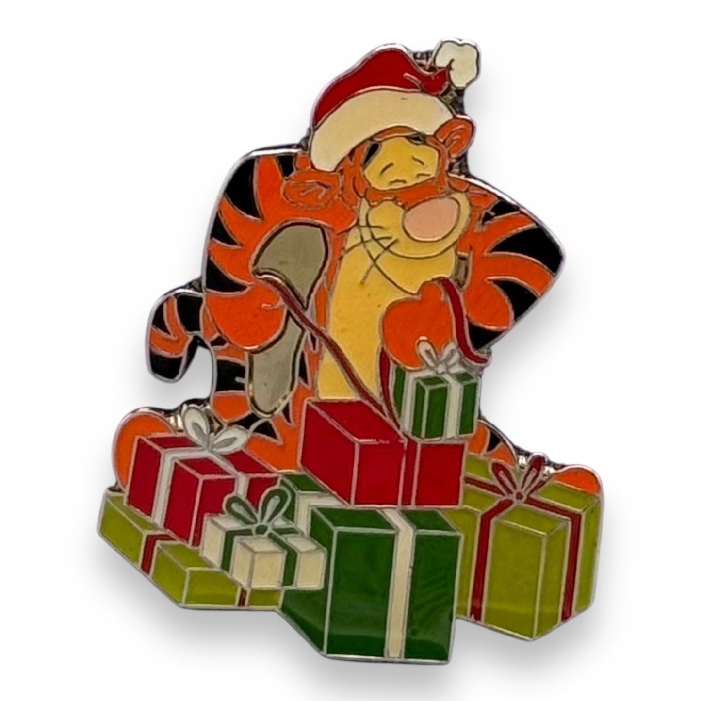 Disney Parks 100 Acre Collection Santa Hat Tigger with Presents Pin