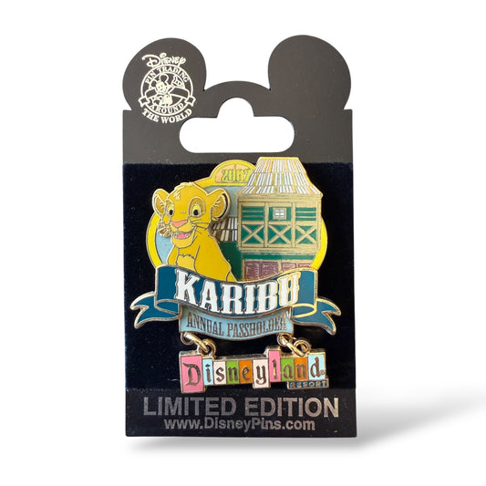 DLR Welcome Annual Passholders 2007 Simba Dangle Pin