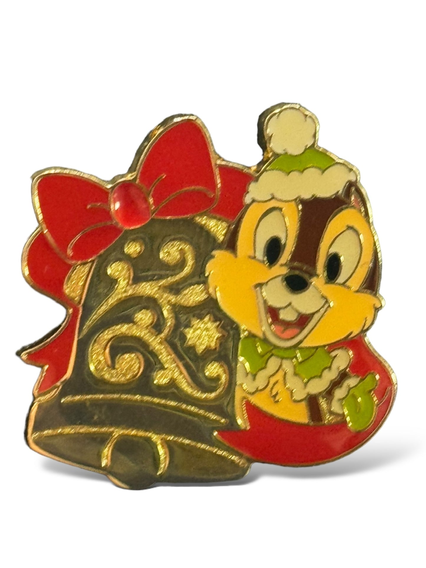 TDR Game Prize Chip Christmas Gold Bell Pin