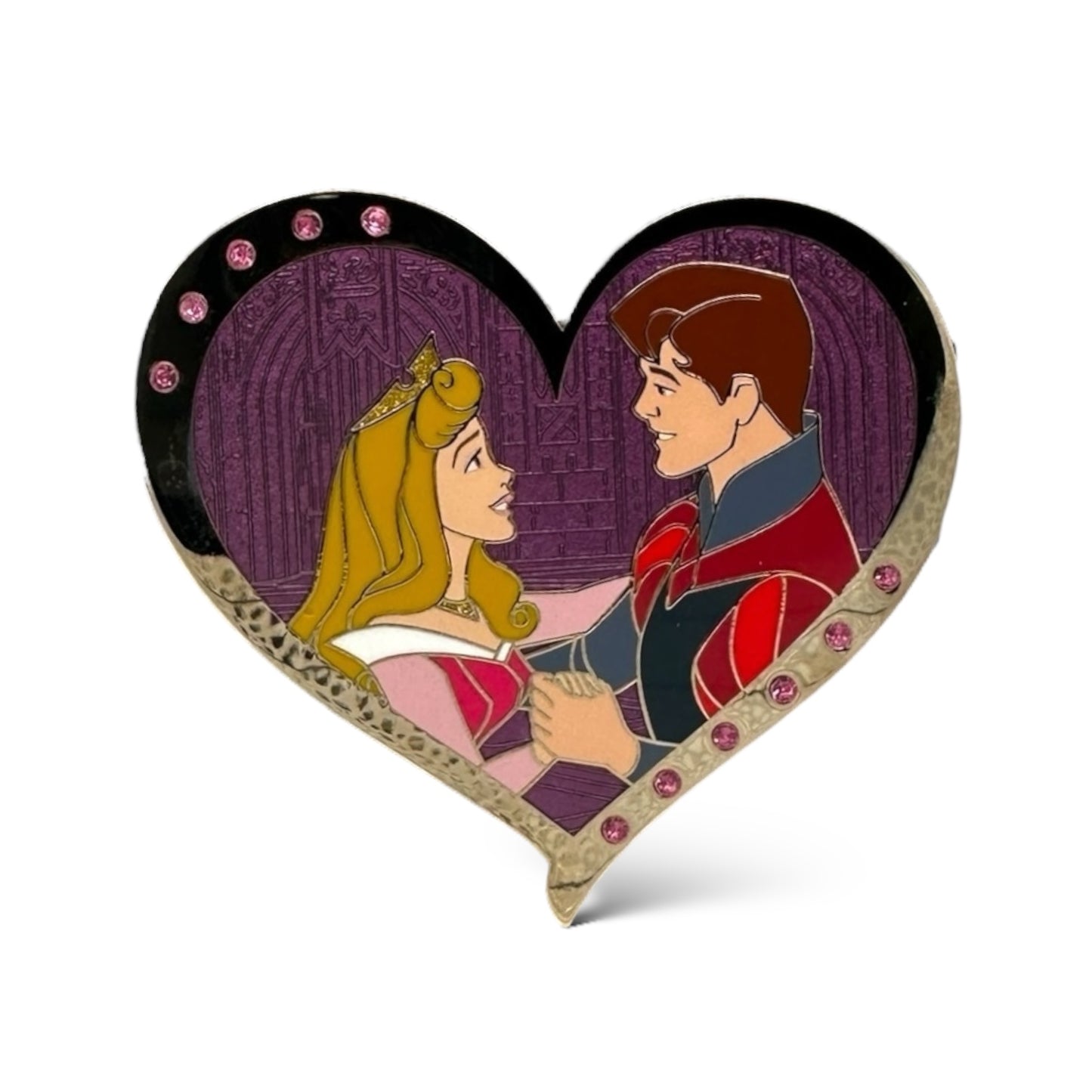 WDI Valentine Jeweled Heart Aurora and Phillip Pin