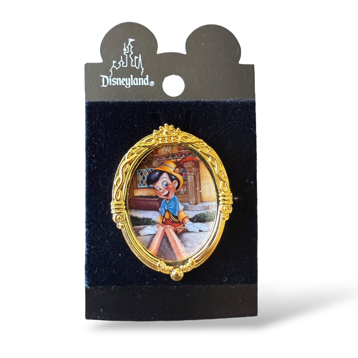 DLR Character of the Month Gold Frame Pinocchio Pin