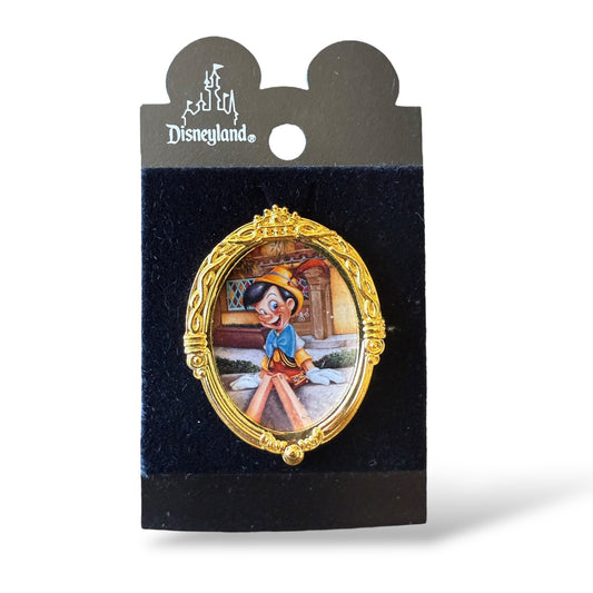 DLR Character of the Month Gold Frame Pinocchio Pin