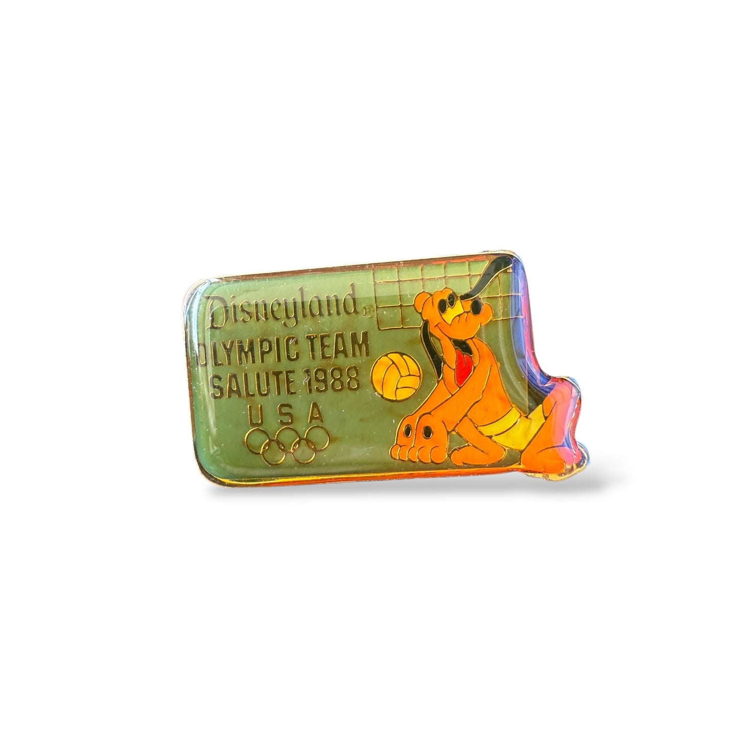 DLR Pluto Olympic Team Salute 1988 USA Seoul Olympics Vollyball Pin