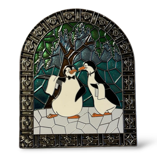 WDI Stain Glass Birds Penguins Pin