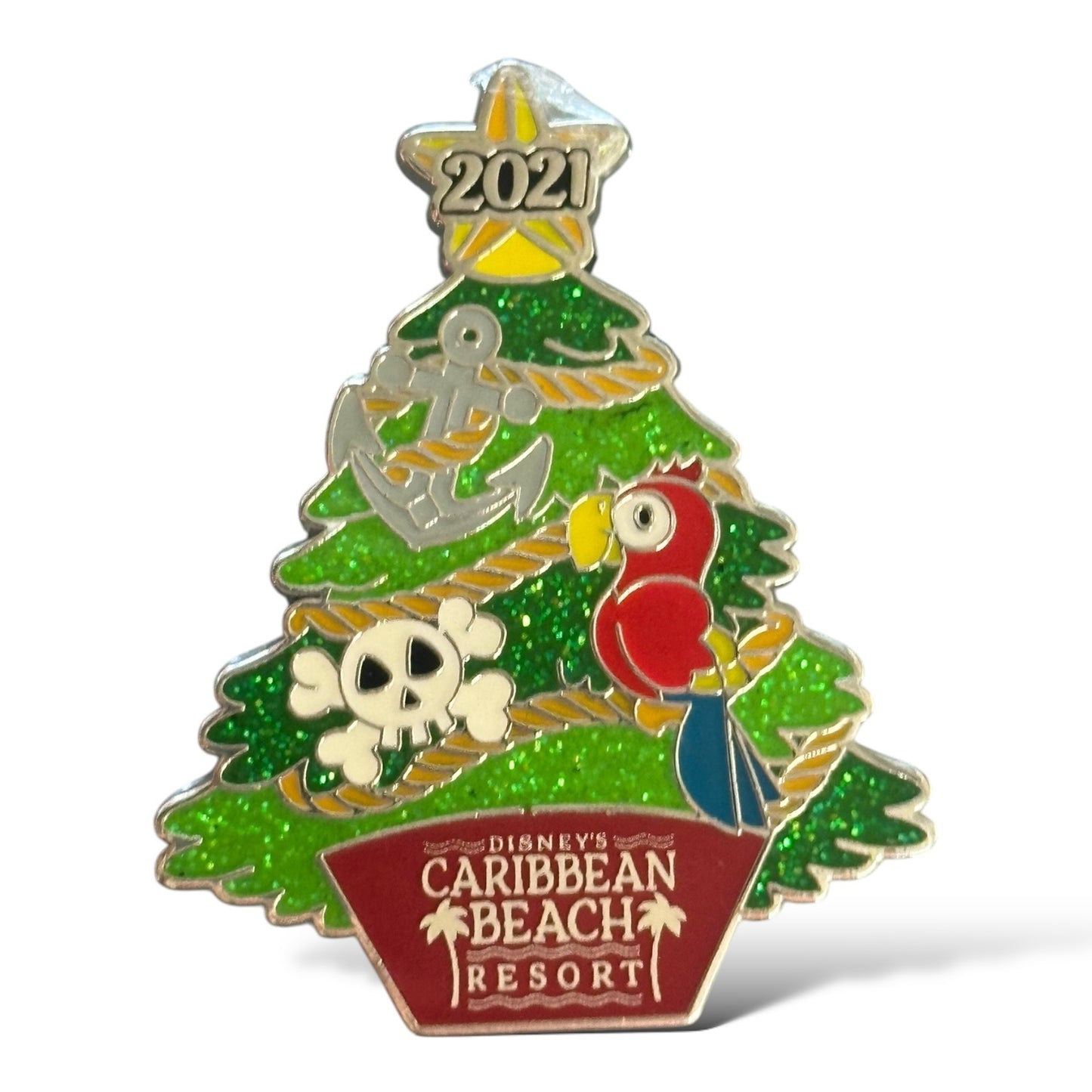 WDW Christmas Resorts Caribbean Beach Donald Duck Pin