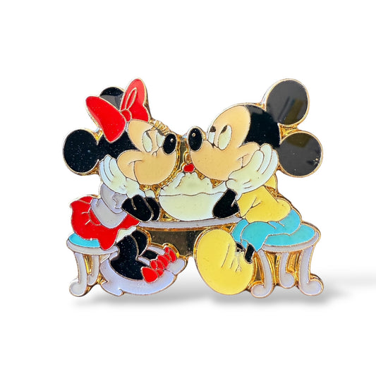Disney Parks Mickey & Minnie Eating An Ice Cream Sundae Pin
