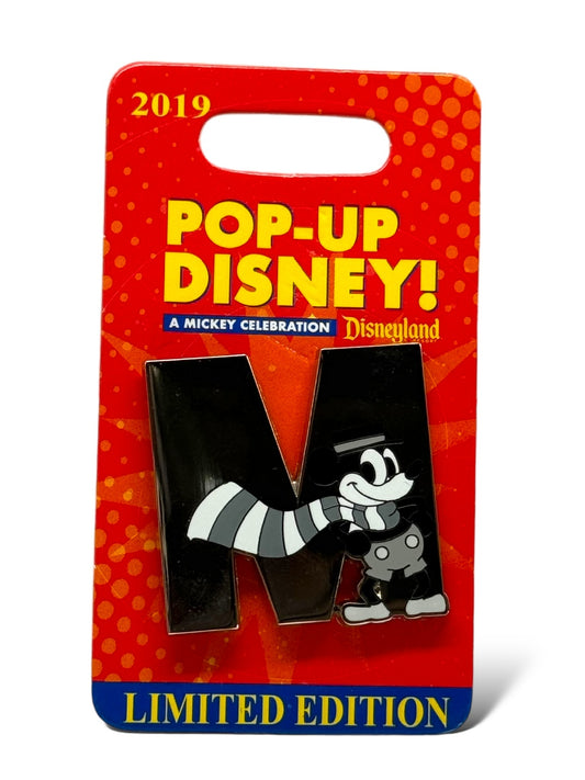 DLR Pop-Up Disney! Mickey Celebration Letter M Pin