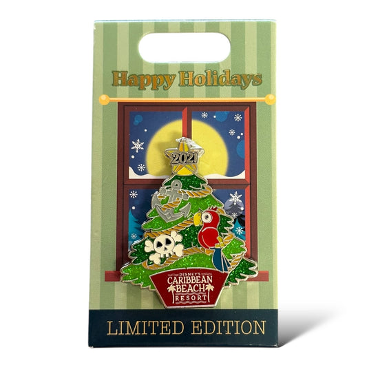 WDW Christmas Resorts Caribbean Beach Donald Duck Pin