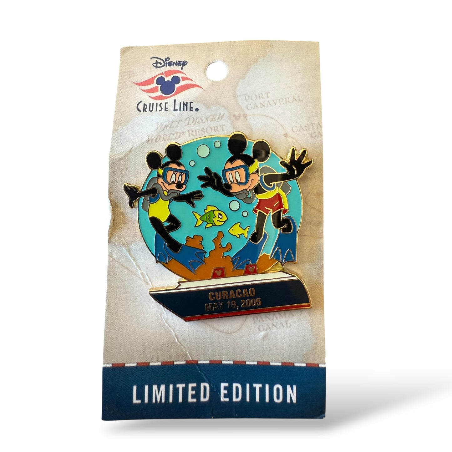 DCL May 18, 2005 Curacao Mickey & Minnie Scuba Diving Pin