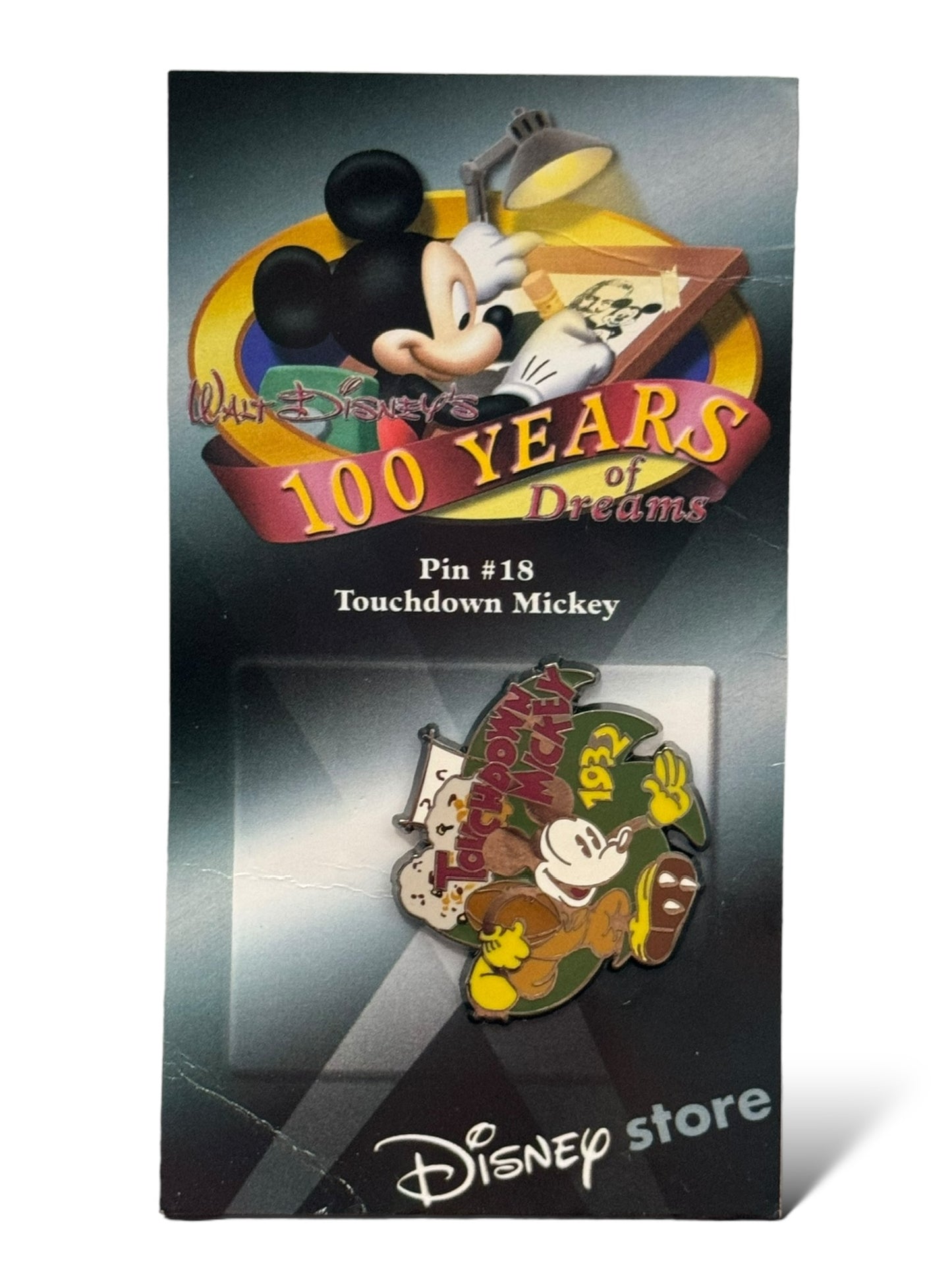 Disney Store 100 Years of Dreams Touchdown Mickey Pin