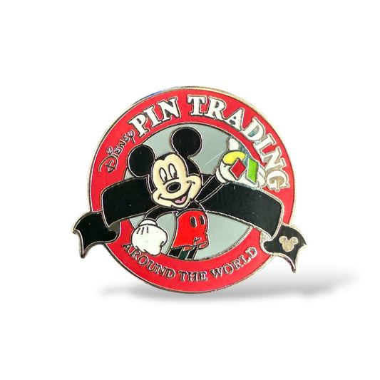 Cast Lanyard Pin Trading Around The World Logo Mickey Maroon Hidden Mickey Pin