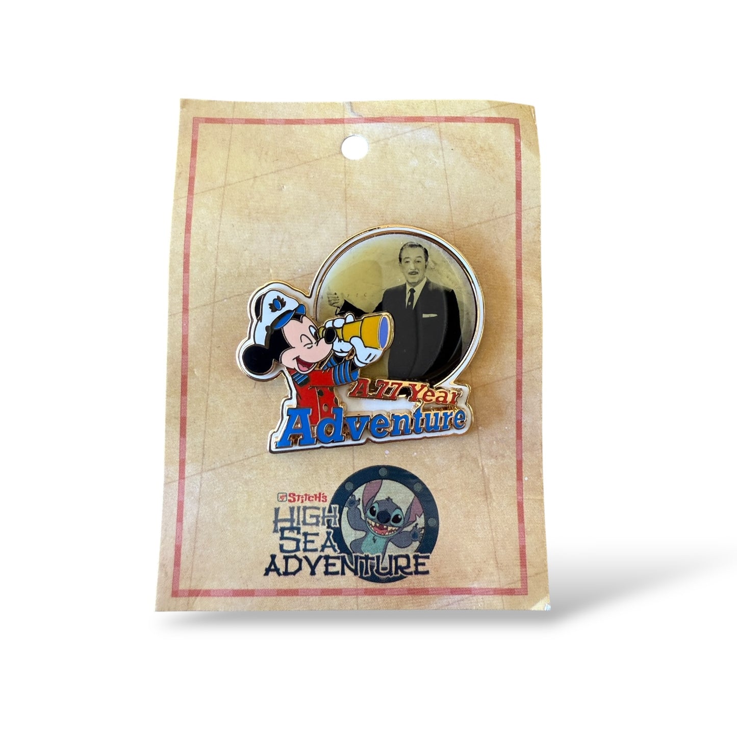 DCL Stitch's High Sea Adventure Walt Disney and Captain Mickey A 77 Year Adventure Pin
