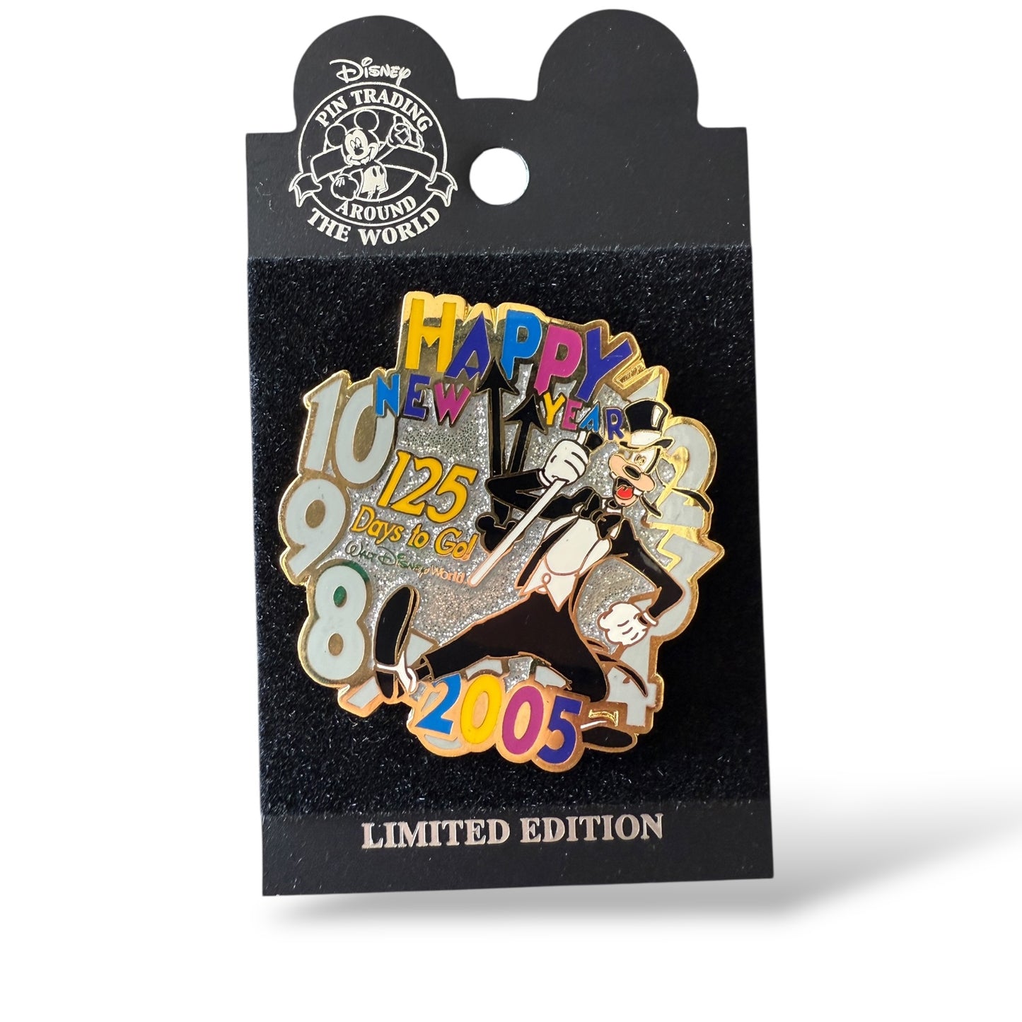 WDW Happy New Year 2005 125 Days To Go! Goofy Pin