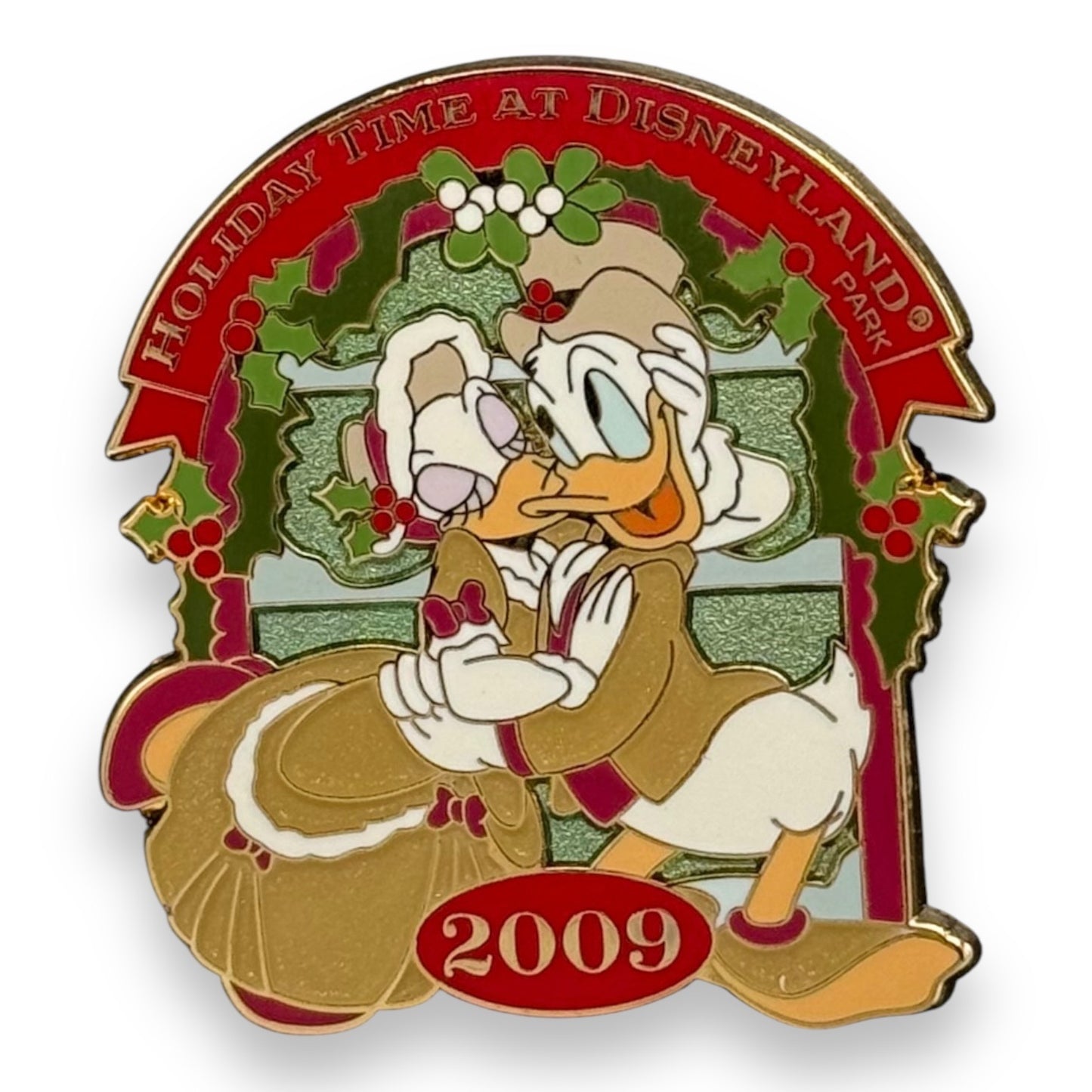 DLR Holiday Time at Disneyland 2009 Tour Donald & Daisy Pin