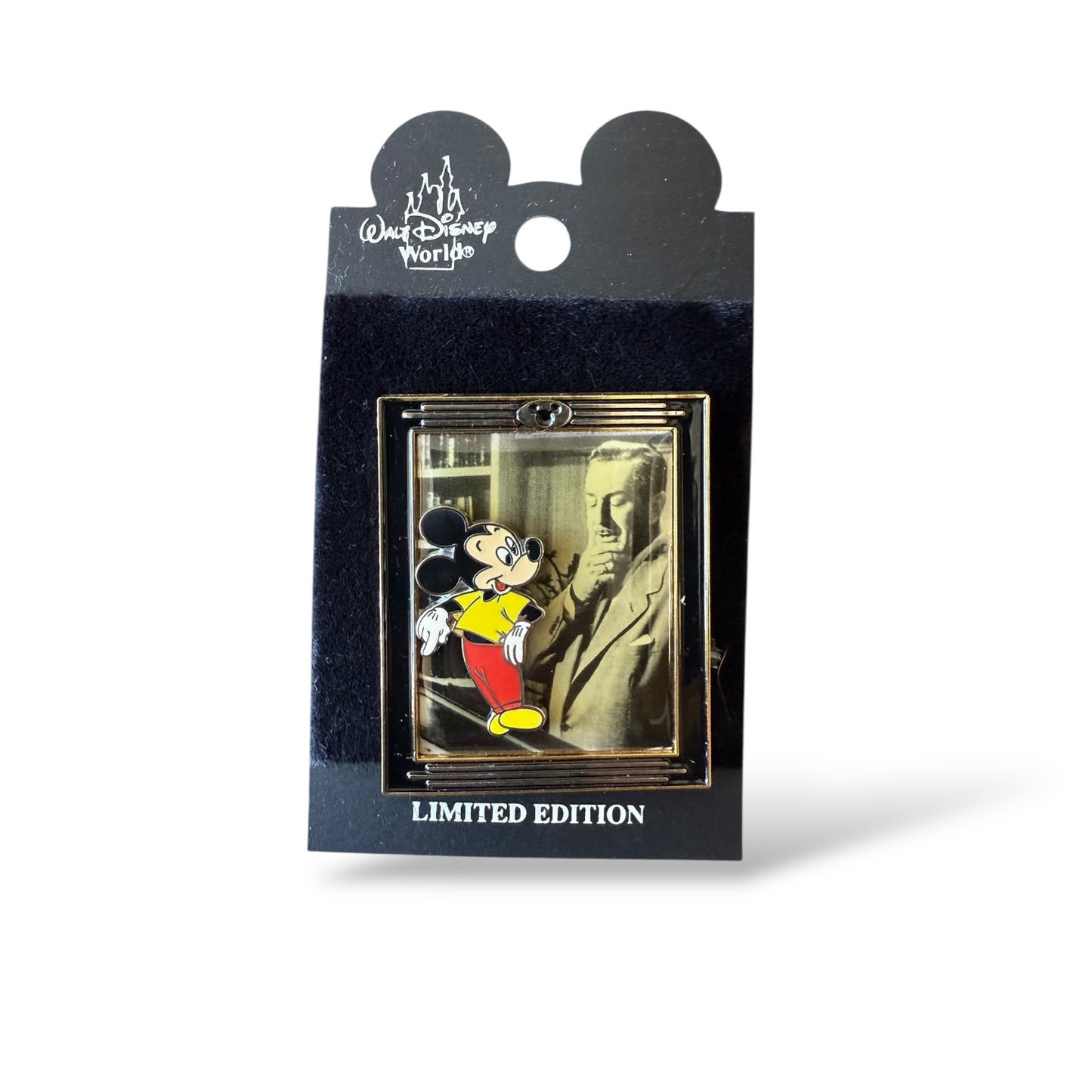 WDW With Walt Framed Pin Walt Disney and Mickey Mouse Pin