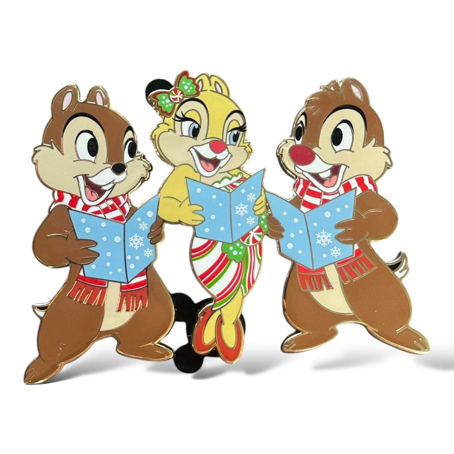 WDI Classic Christmas Holiday Chip, Clarice, Dale Singing Christmas Carols Pin