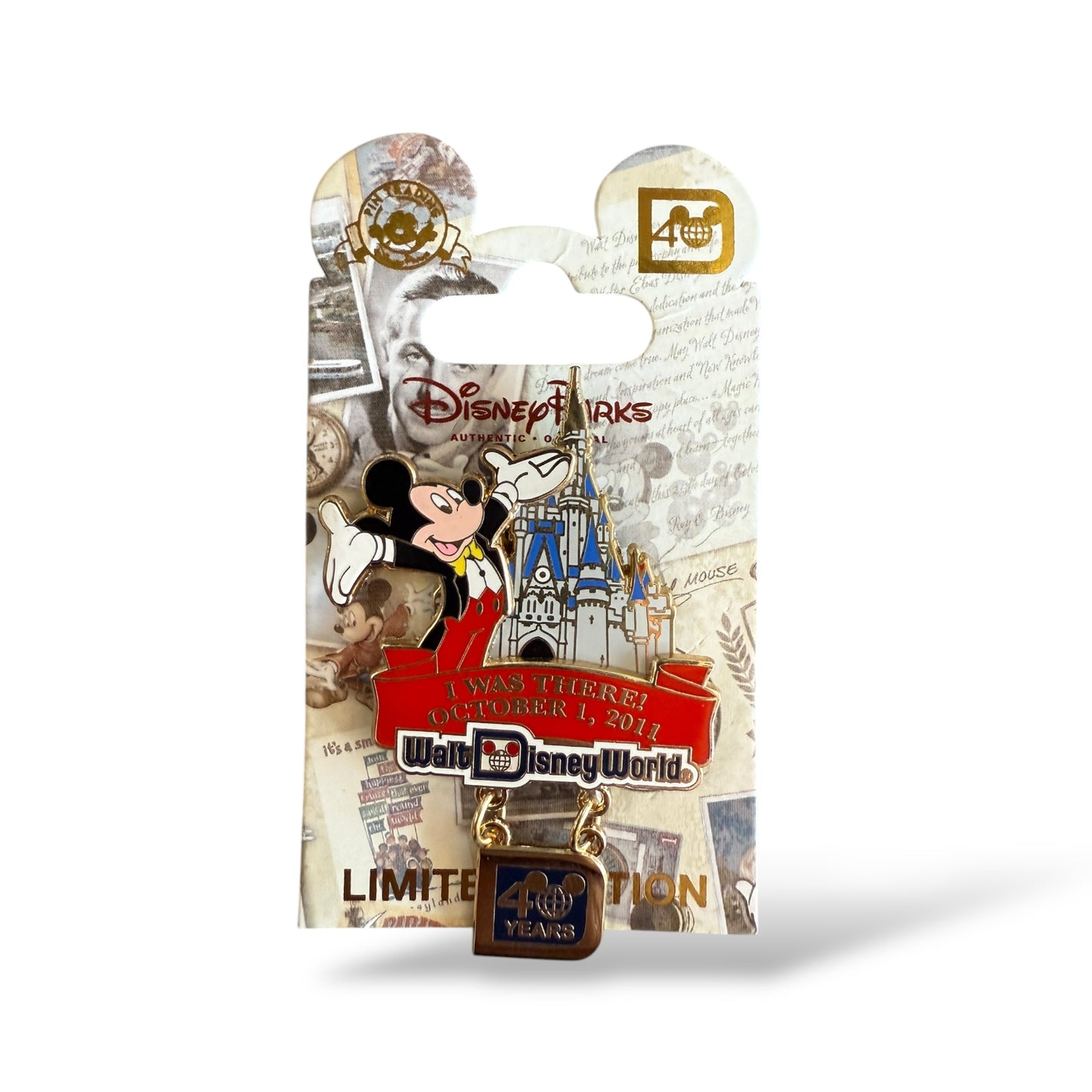 WDW 40th Anniversary of Walt Disney World I Was There! Pin