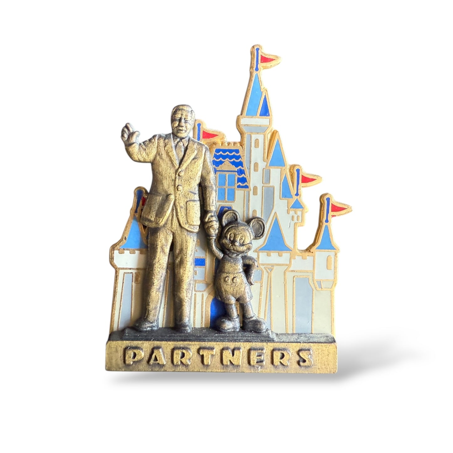 WDW Walt Disney and Mickey Partners Statue Cinderella Castle Pin