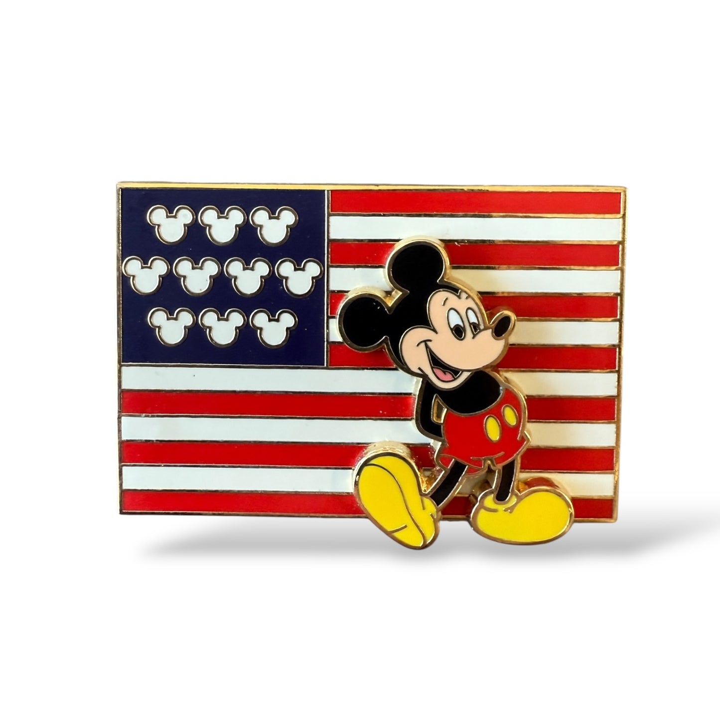 Disney Parks Mickey Mouse American Flag Mickey Heads Pin