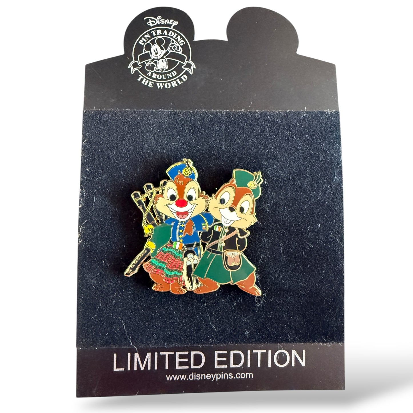 Disney Shopping St. Patrick's Day Chip and Dale Bagpipes Pin