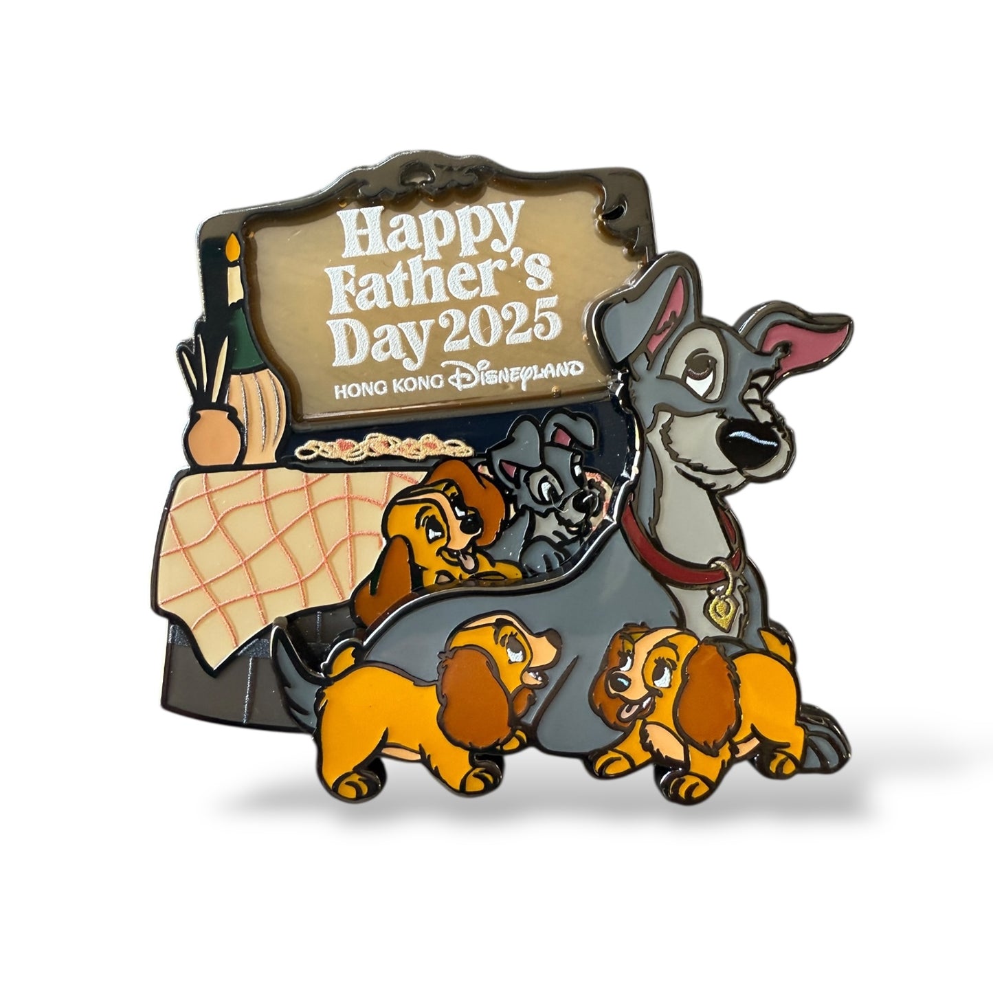 HKDL Happy Father's Day 2025 Tramp and Pups Pin